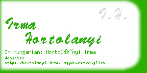 irma hortolanyi business card